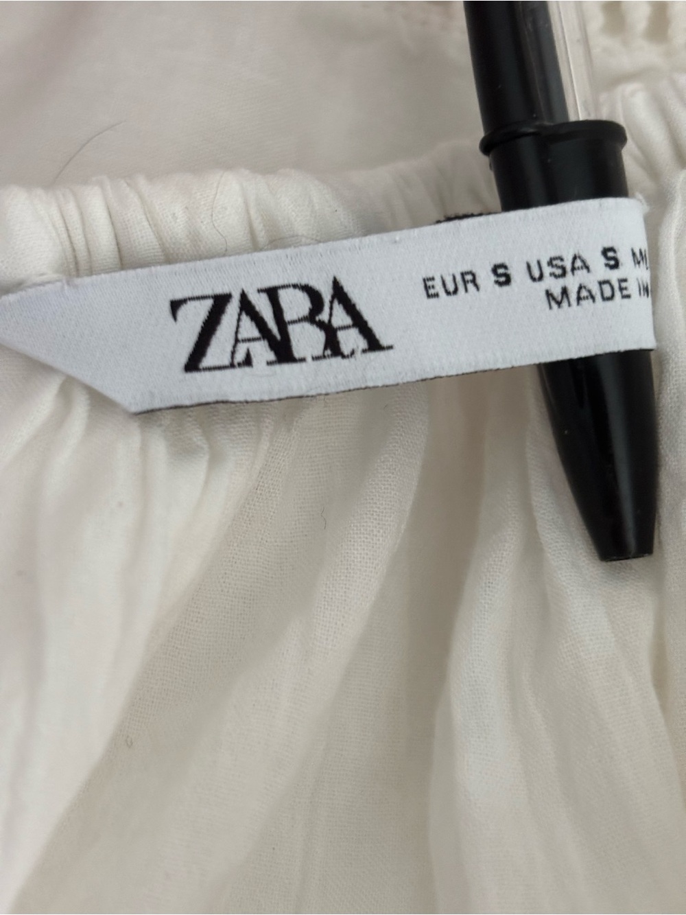 ZARA WHITE PINTUCK COTTON TIERED LIGHTWEIGHT SHOULDER STRAP RUFFLED BOTTOM SZ S - Picture 3 of 9